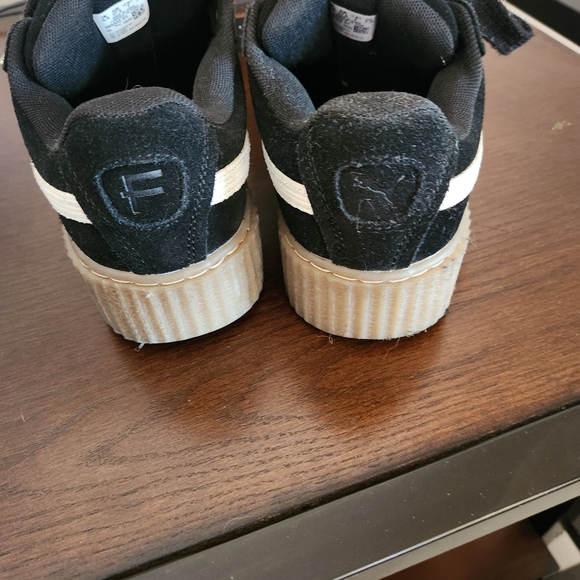 Puma x Fenty Black Suede Sneakers with White Stripe Size 7 Womens πHP X2 π - Picture 7 of 10